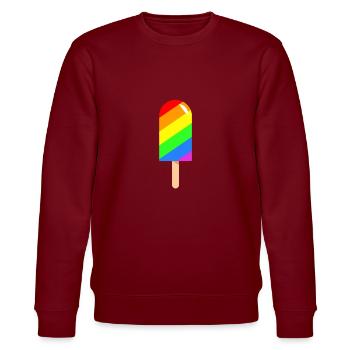Ice cream Popsicle - Regenbogen LGBT CSD - Stanley/Stella Unisex Bio-Sweatshirt CHANGER  - Burgunderrot - Vorne - Nik (191cm) & Marisol (170cm)