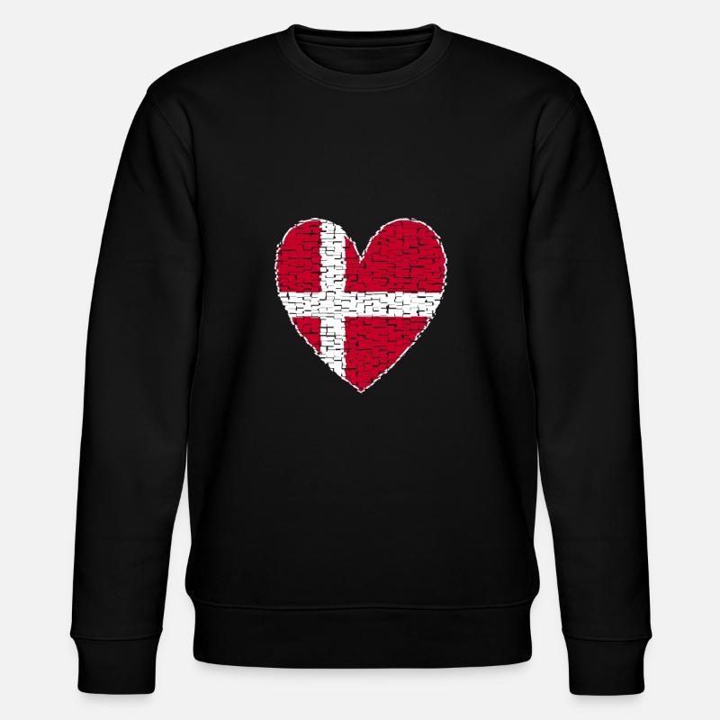 Dänemark Herz - Stanley/Stella Unisex Bio-Sweatshirt CHANGER - Schwarz