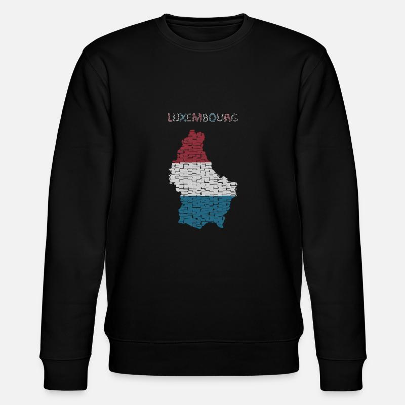Luxembourg Map Flag - Stanley/Stella CHANGER Unisex Organic Sweatshirt - black
