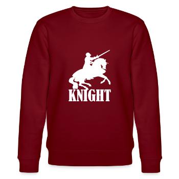 Knight Ritter Mittelalter - Stanley/Stella Unisex Bio-Sweatshirt CHANGER  - Burgunderrot - Vorne - Nik (191cm) & Marisol (170cm)