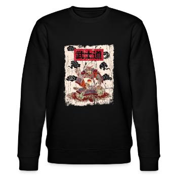 Japan japanische Kunst Vintage Ästhetisch - Stanley/Stella Unisex Bio-Sweatshirt CHANGER  - Schwarz - Vorne - Nik (191cm) & Marisol (170cm)