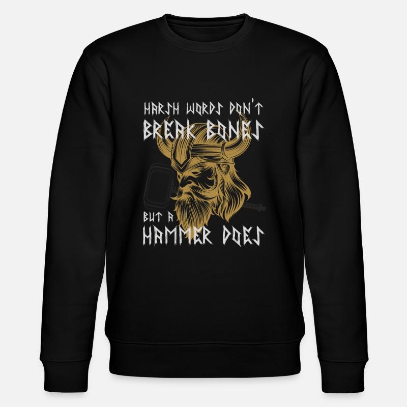 Wikinger Krieger lustiger Spruch - Stanley/Stella Unisex Bio-Sweatshirt CHANGER  - Schwarz