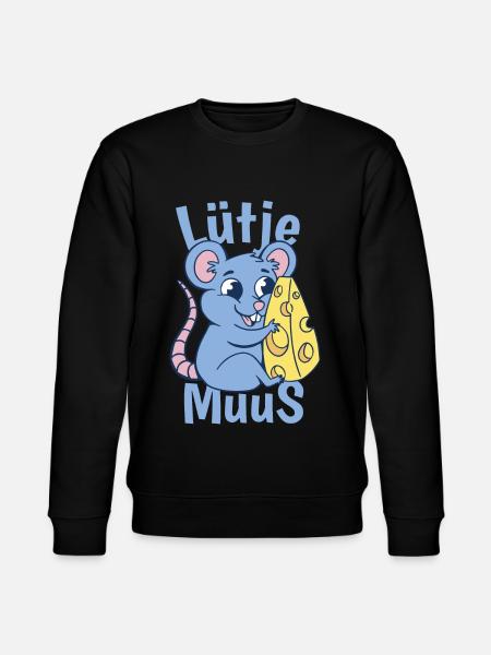 Lütje Muus Plattdeutsch Maus - Stanley/Stella CHANGER Unisex Organic Sweatshirt - black
