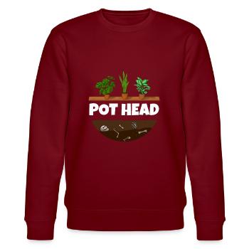 Pot head Pflanzen Gärtner - Stanley/Stella Unisex Bio-Sweatshirt CHANGER  - Burgunderrot - Vorne - Nik (191cm) & Marisol (170cm)