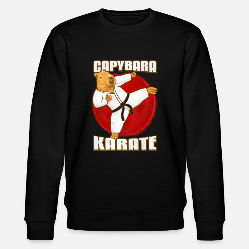 Capybara Karate Kick - Stanley/Stella CHANGER Unisex Organic Sweatshirt - black
