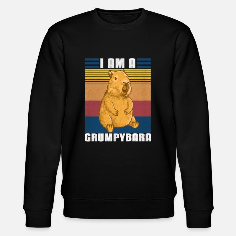 Grumpybara Fun Capybara - Stanley/Stella CHANGER Unisex Organic Sweatshirt - black