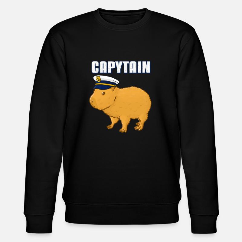 Kapitän Capybara Capytain - Stanley/Stella Unisex Bio-Sweatshirt CHANGER  - Schwarz