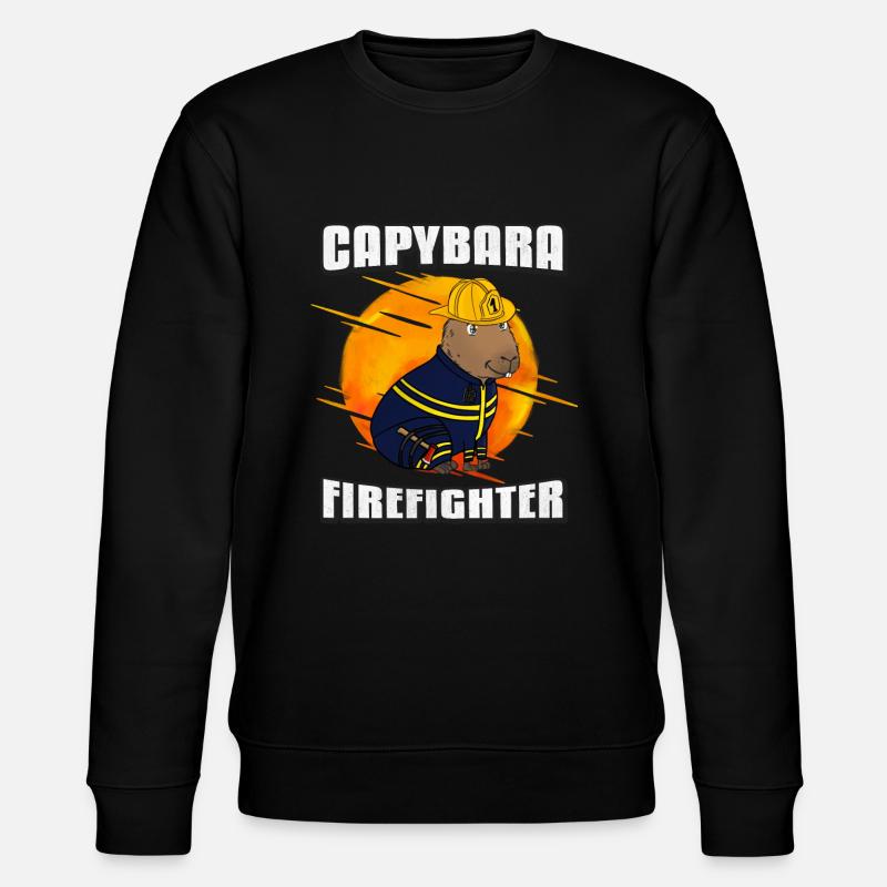 Fireman Capybara - Stanley/Stella CHANGER Unisex Organic Sweatshirt - black