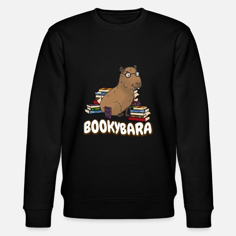 Capybara Bücher Lesen - Stanley/Stella Unisex Bio-Sweatshirt CHANGER  - Schwarz