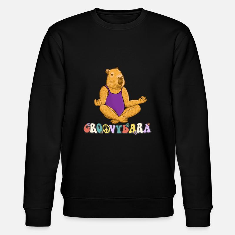 Groovybara Capybara - Stanley/Stella Unisex Bio-Sweatshirt CHANGER  - Schwarz