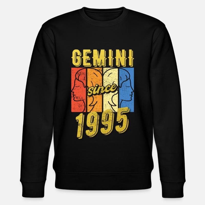 Gemini Zodiac 1995 Gift - Stanley/Stella CHANGER Unisex Organic Sweatshirt - black