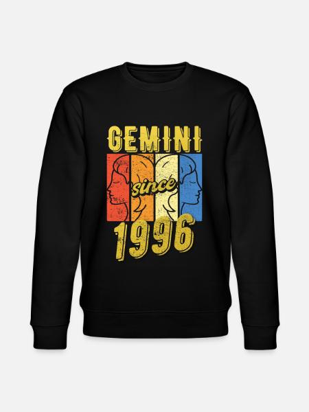 Gemini Zodiac 1996 Gift - Stanley/Stella CHANGER Unisex Organic Sweatshirt - black