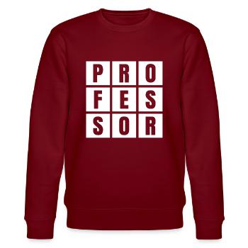 Professor coole schlicht einfach Ehrentitel prof - Stanley/Stella Unisex Bio-Sweatshirt CHANGER  - Burgunderrot - Vorne - Nik (191cm) & Marisol (170cm)