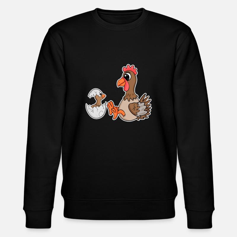 Poulet avec bébé poulet - Sweat bio CHANGER Stanley/Stella Unisexe - noir
