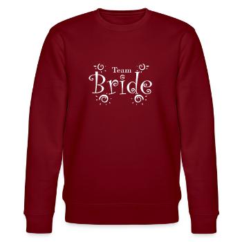 Team Bride - Stanley/Stella CHANGER Unisex Organic Sweatshirt - burgundy - Front - Nik (191cm) & Marisol (170cm)