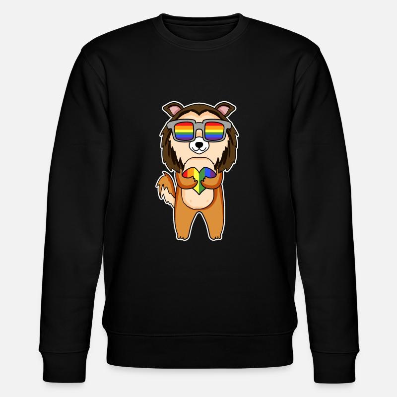 LGBT Dog Shepherd Rainbow - Stanley/Stella CHANGER Unisex Organic Sweatshirt - black