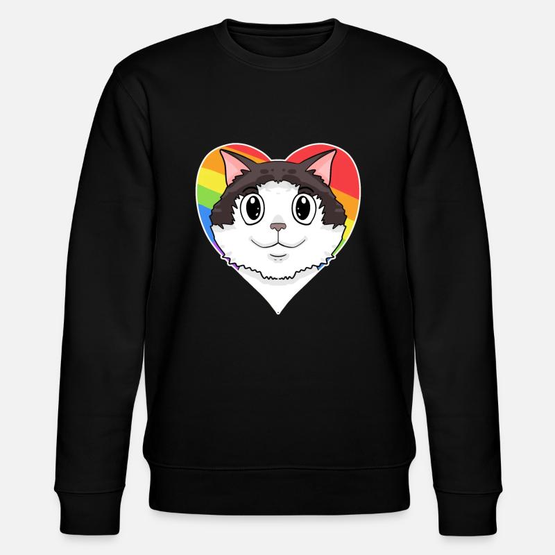 Ragdoll Katze - Regenbogen Herz - Stanley/Stella Unisex Bio-Sweatshirt CHANGER  - Schwarz