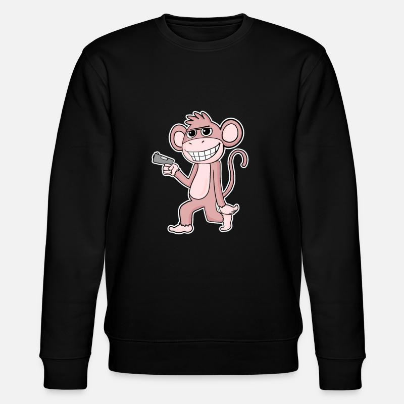 Singe avec pistolet - Sweat bio CHANGER Stanley/Stella Unisexe - noir