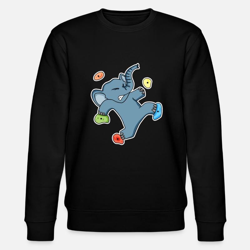 Climbing elephant motif - Stanley/Stella CHANGER Unisex Organic Sweatshirt - black