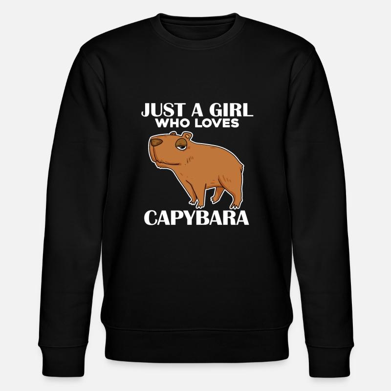 Capybara Mädchen Spruch - Stanley/Stella Unisex Bio-Sweatshirt CHANGER  - Schwarz