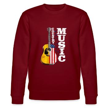 Metropole Banjo Country-Musik Rock Musik - Stanley/Stella Unisex Bio-Sweatshirt CHANGER  - Burgunderrot - Vorne - Nik (191cm) & Marisol (170cm)