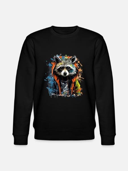 Cooler Street Waschbär - Stanley/Stella Unisex Bio-Sweatshirt CHANGER - Schwarz