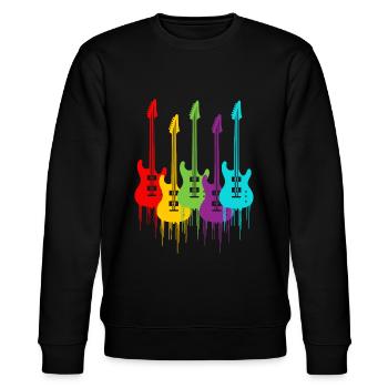 Colorful electric guitars - Stanley/Stella CHANGER Unisex Organic Sweatshirt - black - Front - Nik (191cm) & Marisol (170cm)