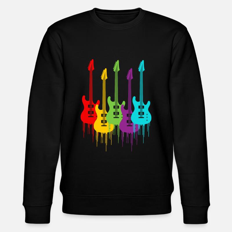 Bunte E-Gitarren - Stanley/Stella Unisex Bio-Sweatshirt CHANGER  - Schwarz