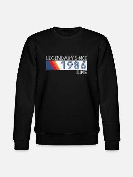 Retro SiFi Legendarisch sinds juni 1986 - Verjaardag - Stanley/Stella Uniseks bio-sweatshirt CHANGER  - zwart