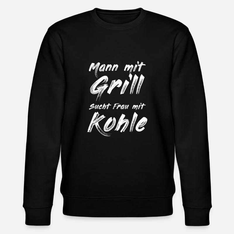 Mann mit Grill sucht - Stanley/Stella Unisex Bio-Sweatshirt CHANGER - Schwarz