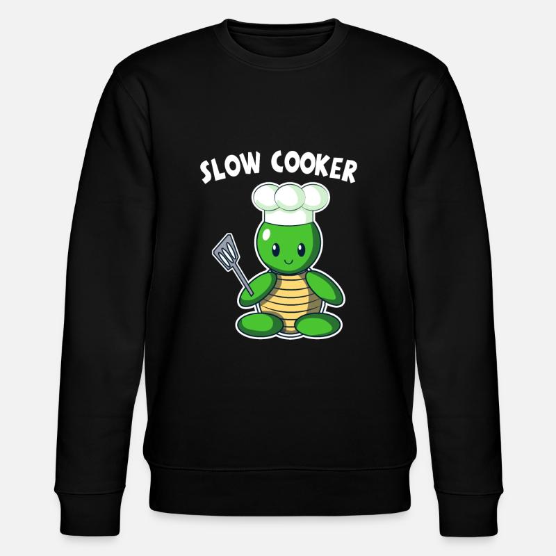 Slow Cooker Turtle - Stanley/Stella CHANGER Unisex Organic Sweatshirt - black