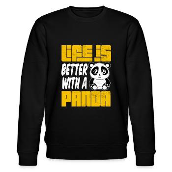 Panda Baby Geschenk Süßes Bärchen zum knuddeln - Stanley/Stella Unisex Bio-Sweatshirt CHANGER  - Schwarz - Vorne - Nik (191cm) & Marisol (170cm)
