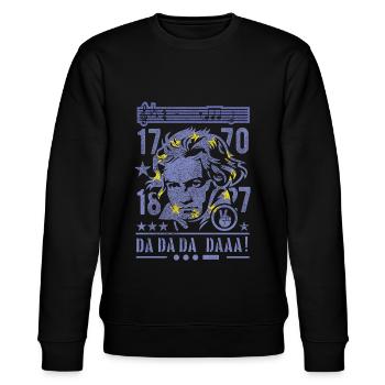 Beethoven Europa Design - Stanley/Stella Unisex Bio-Sweatshirt CHANGER  - Schwarz - Vorne - Nik (191cm) & Marisol (170cm)