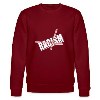 Against racism - Stanley/Stella CHANGER Unisex Organic Sweatshirt - burgundy - Front - Nik (191cm) & Marisol (170cm)