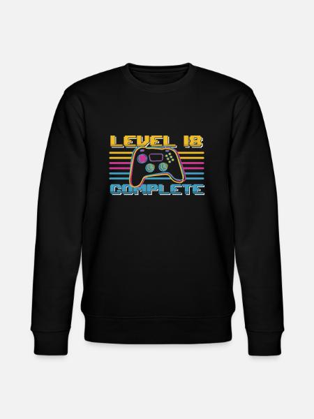 18 Geburtstag Level 18 Complete 18 Jahre Gamer - Stanley/Stella Unisex Bio-Sweatshirt CHANGER  - Schwarz