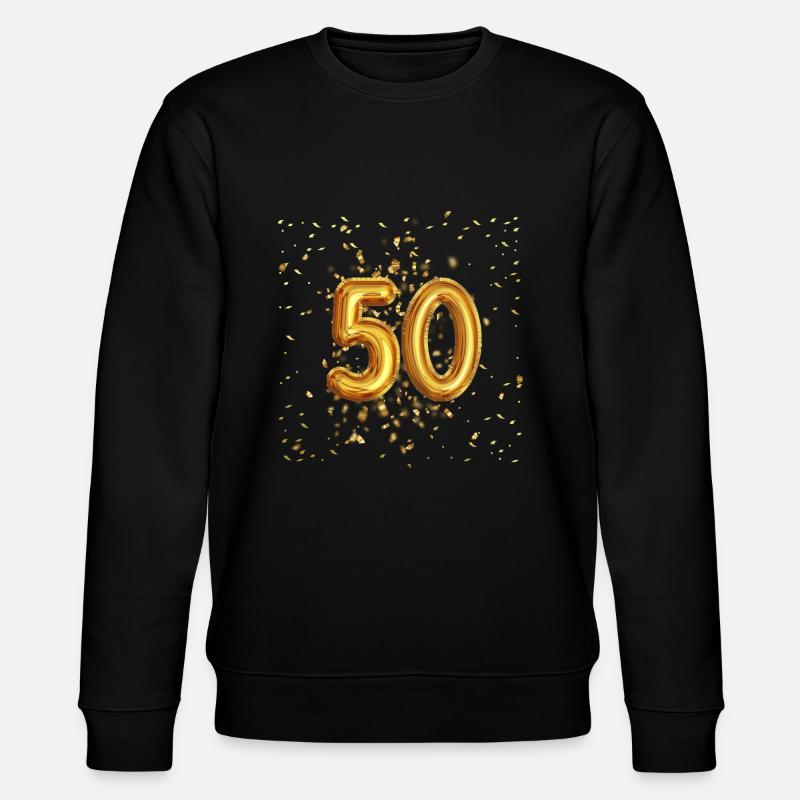 50 Jähriges Luftballon Design - Stanley/Stella Unisex Bio-Sweatshirt CHANGER - Schwarz
