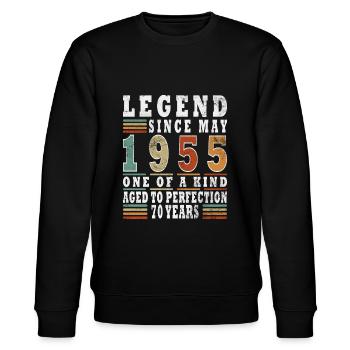 Legenden Mai 1955 Geburtstag Vintage Mai 1955 - Stanley/Stella Unisex Bio-Sweatshirt CHANGER  - Schwarz - Vorne - Nik (191cm) & Marisol (170cm)