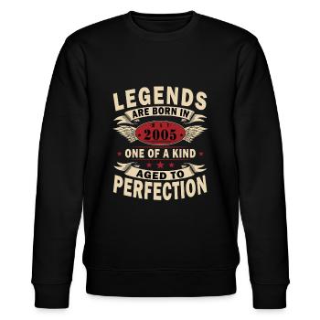 20th Birthday Gift Husband Vintage May 2005 - Stanley/Stella CHANGER Unisex Organic Sweatshirt - black - Front - Nik (191cm) & Marisol (170cm)