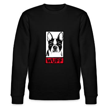 Boston terrier Wuff - Stanley/Stella Unisex Bio-Sweatshirt CHANGER  - Schwarz - Vorne - Nik (191cm) & Marisol (170cm)