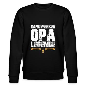 Handwerker Opa Legende - Stanley/Stella Unisex Bio-Sweatshirt CHANGER  - Schwarz - Vorne - Nik (191cm) & Marisol (170cm)