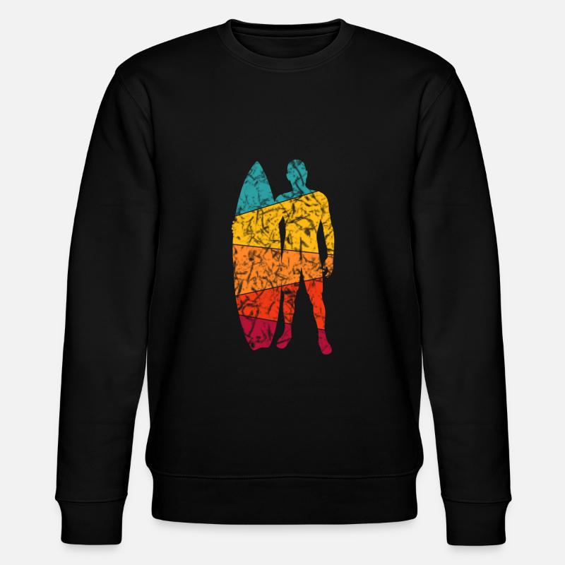 Retro Surfdesign - Surfer - Stanley/Stella CHANGER Unisex Organic Sweatshirt - black