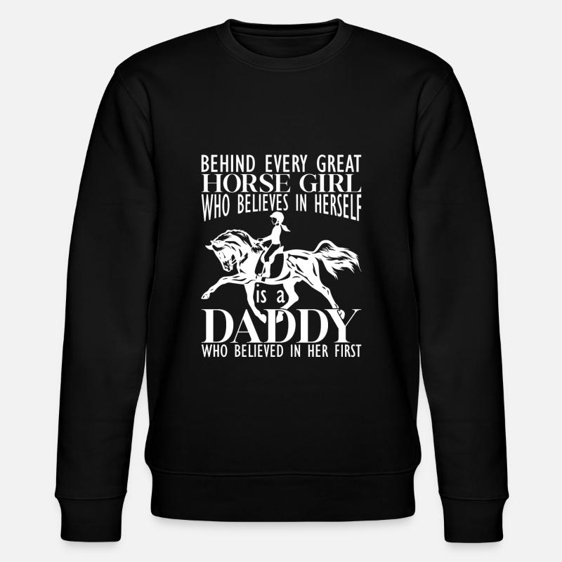 Hinter Jedem Großen Pferdemädchen - Pferd - Stanley/Stella Unisex Bio-Sweatshirt CHANGER  - Schwarz