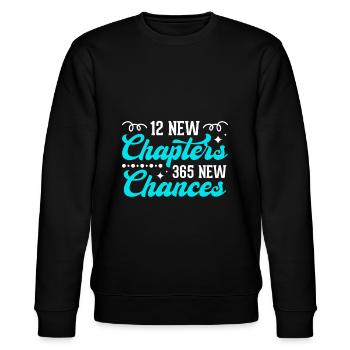 12 Neue Kapitel 365 Neue Chancen - Stanley/Stella Unisex Bio-Sweatshirt CHANGER  - Schwarz - Vorne - Nik (191cm) & Marisol (170cm)