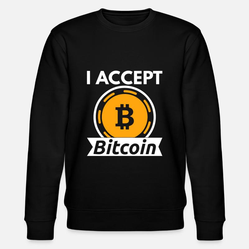 I accept Bitcoin - Crypto - Stanley/Stella CHANGER Unisex Organic Sweatshirt - black