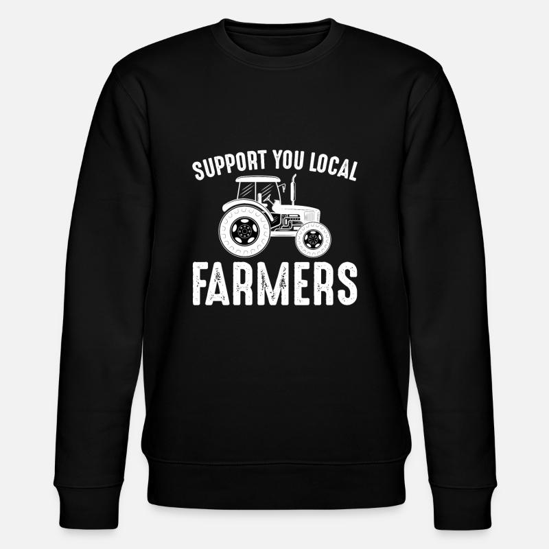 Support your local farmers - Stanley/Stella CHANGER Unisex Organic Sweatshirt - black