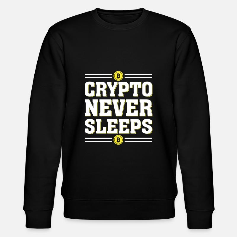 Crypto Never Sleeps - Stanley/Stella CHANGER Unisex Organic Sweatshirt - black