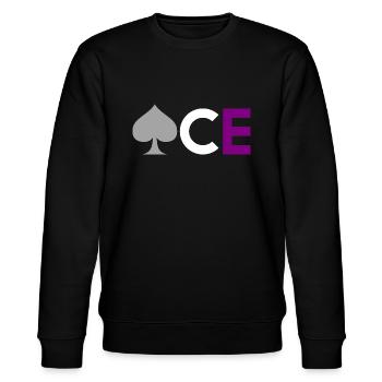 Asexual Pride - Ace Asexualität CSD Ace - Stanley/Stella Unisex Bio-Sweatshirt CHANGER  - Schwarz - Vorne - Nik (191cm) & Marisol (170cm)
