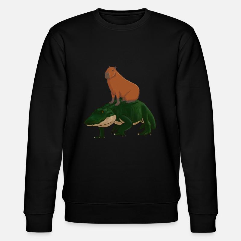 Capybara Krokodil - Stanley/Stella Unisex Bio-Sweatshirt CHANGER  - Schwarz
