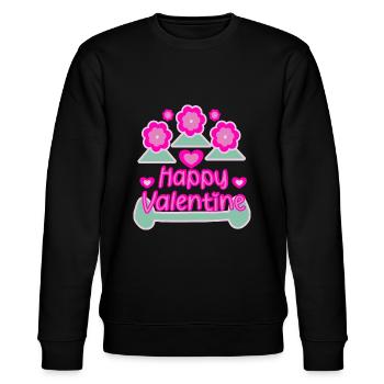happy Valentine, schönen Valentinstag - Stanley/Stella Unisex Bio-Sweatshirt CHANGER  - Schwarz - Vorne - Nik (191cm) & Marisol (170cm)