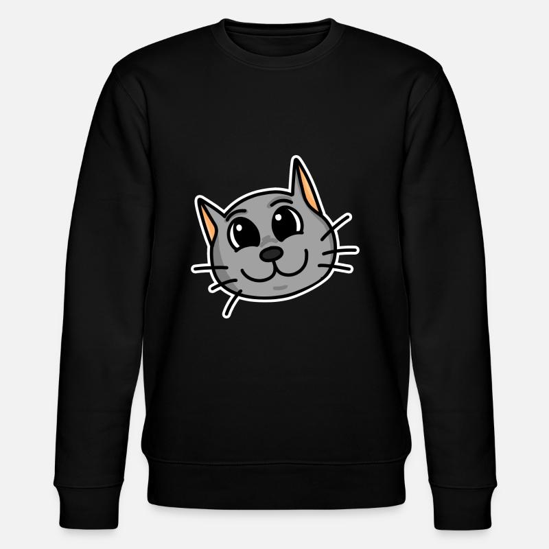 Cute cat head - Stanley/Stella CHANGER Unisex Organic Sweatshirt - black